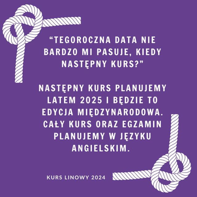 Jeśli marzysz o  kursie linowym, ale wrzesień 2024 to nie jest dobry czas to dajemy znać, że na horyzoncie mamy plany na edycję w 2025. Będzie to edycja międzynarodowa, tak jak w pierwszych latach naszych kursów. Wracamy do korzeni i zapraszamy Daniel Dammeier na kurs i egzamin w języku angielskim. Kolejna, polska edycja, najprawdopodobniej we wrześniu 2026. 
 #parklinowy #niskiparklinowy #lrc #outdoor #plener  #outdooreducation #experientialeducation #pedagogikaprzygody #adventureeducation #pedagogikaprzeżyć #treneroutdoor #trenerkaoutdoor #outdooreducation  #szkolenia #warsztaty #treningi #kurslinowy
