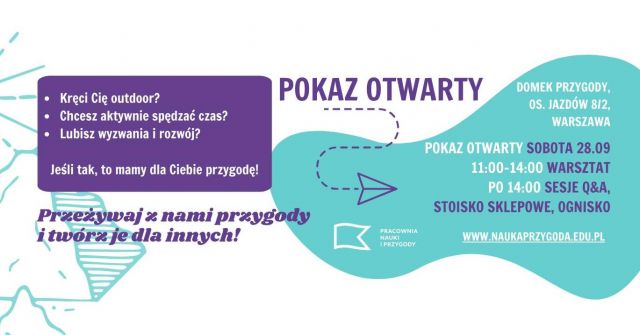 JUŻ W TĘ SOBOTĘ! Bądźcie z nami na bezpłatnym POKAZIE OTWARTYM i poznajcie nas bliżej. 

Rozkład jazdy: 
⏰11:00-14:00 Warsztat z pedagogiki przygody (czyli FUN, poznanie lepiej siebie i swoich granic, a przede wszystkim poznanie tej wspaniałej metody edukacyjnej). Zapisy: https://forms.gle/YW7MDb81z77FYk4x5
⏰ PO 14:00 Sesja Q&A, stoisko sklepowe, ognisko. 
Zapraszamy wszystkich, tych którzy:
👉 zastanawiają się "z czym się je" ta pedagogika przygody 🤓
👉 wiedzą już, na czym to polega i chcą więcej! 😍🤸‍♀️
👉 chcą przetestować nasze produkty, zapytać o specyfikę (gumizelę, TOP, Balanseo itd.) 🛍
👉 chcą po prostu fajnie i aktywnie spędzić sobotni dzień 🤸‍♀️🤸
👉 są zainteresowani wolontariatem lub praktykami u nas 😁
👉 tu wymyśl swój powód, dla którego widzimy się w tę SOBOTĘ🥰

DO ZOBACZENIA!

 #outdoor #outdooradventures #positivevibes #pnip #activesaturday